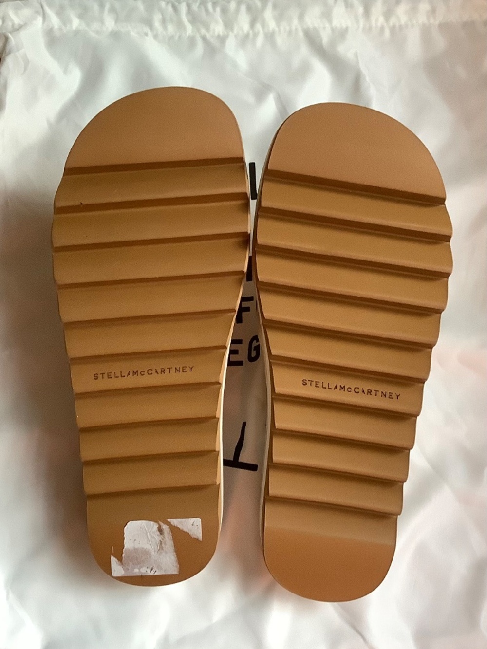 Stella McCartney Sneak-Elyse Platform Slide Sandals Cream SZ EU 38/ US 8 - Picture 10 of 16